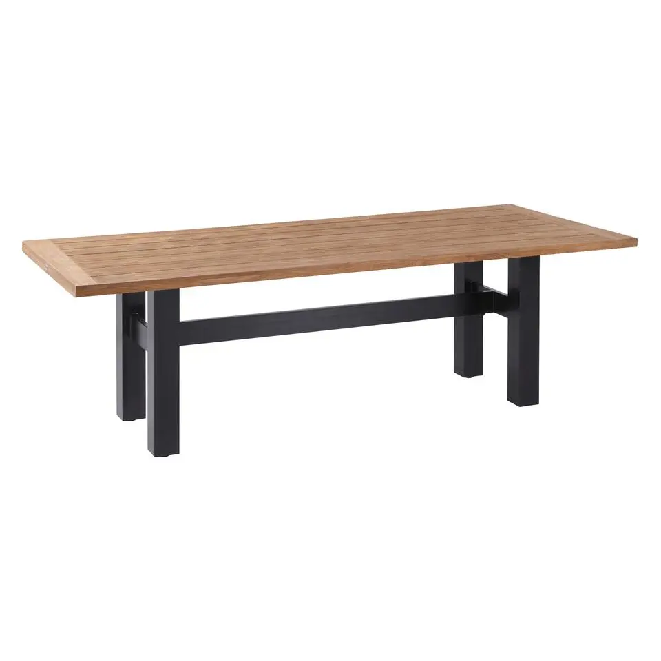 Hartman Heron dining tuintafel 240x100 cm. - Zwart/Teak