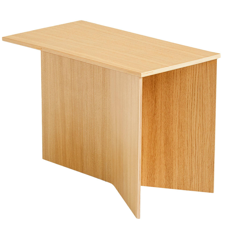 Hay Slit Wood Oblong bijzettafel 49.5x27.5 gelakt eiken