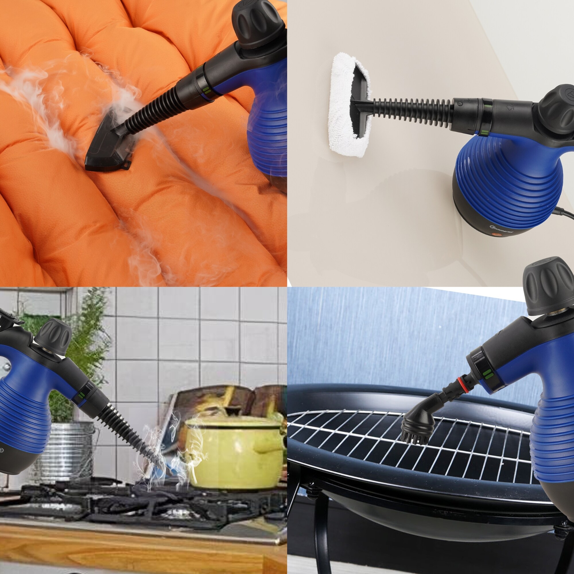 Sommertal Dampfreiniger Handgerät SC350 – Kompakter Hand-Dampfreiniger für alles – Polstermöbel, Fliesen, Böden, uvm – Steam Cleaner mit 350 ml Tank, 110°C Dampf, 3 Bar Druck
