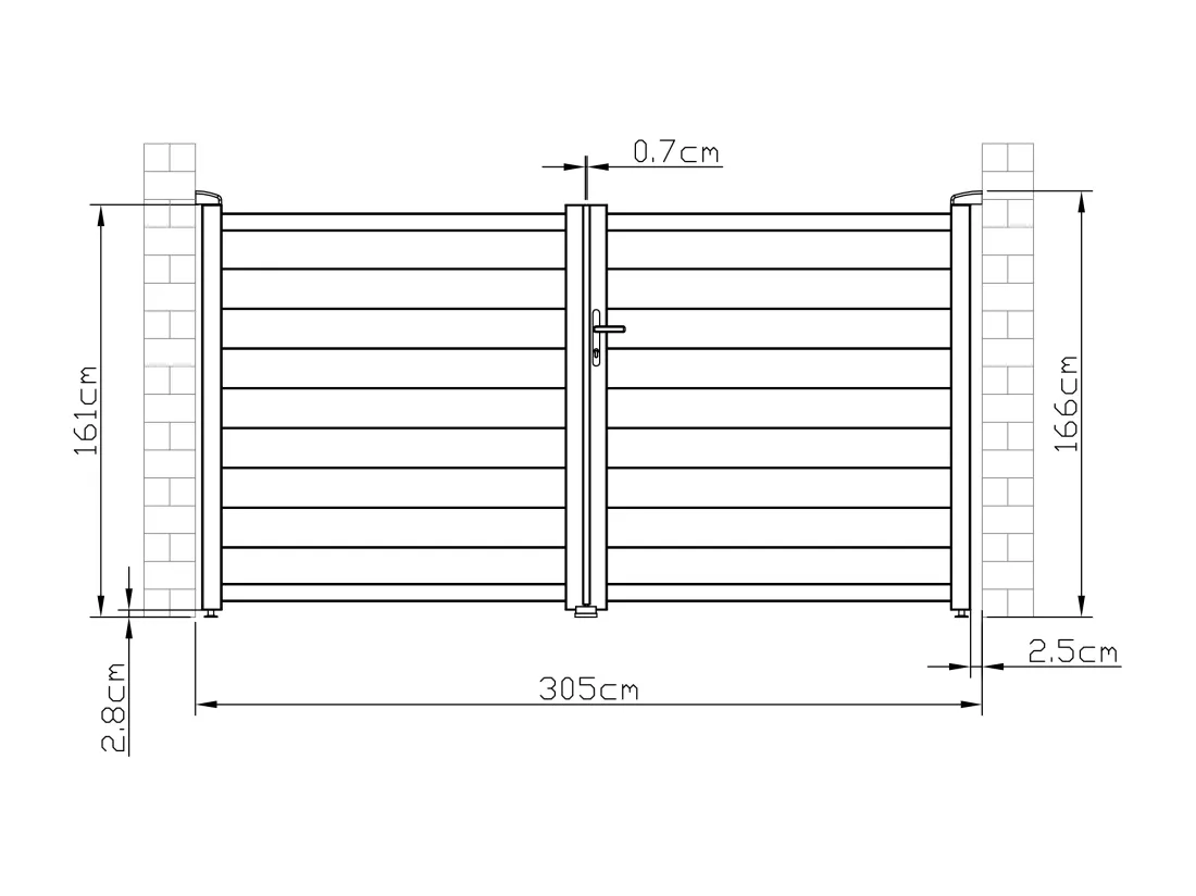 Portail électrique battant aluminium plein L305 x H166 cm blanc - NAZARIO