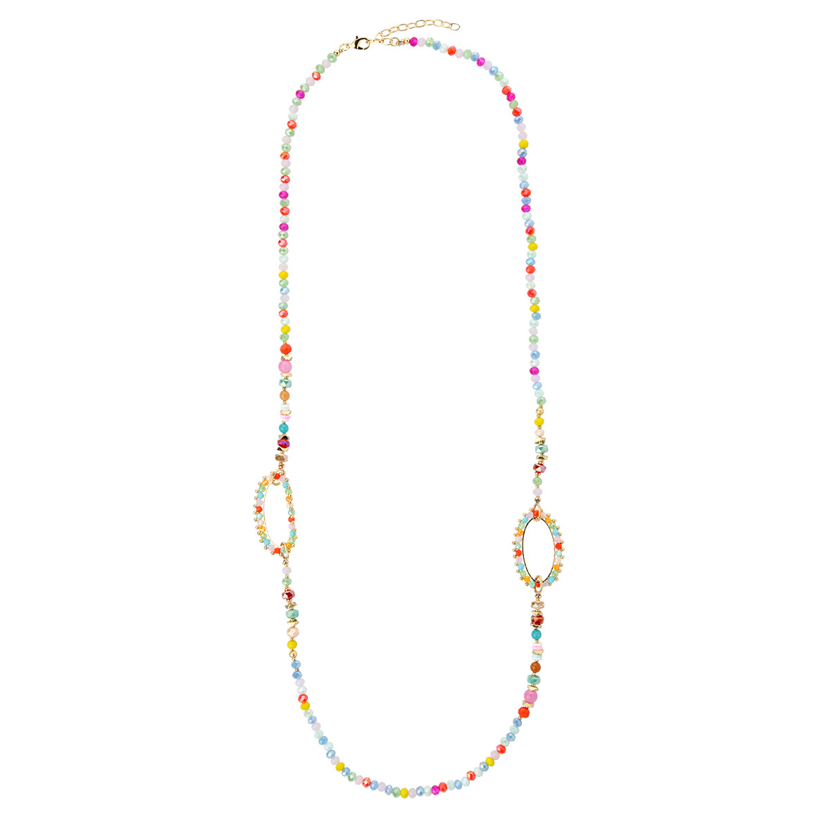 Gina Benotti Damen Kette mit bunten Steinchen gold / bunt
