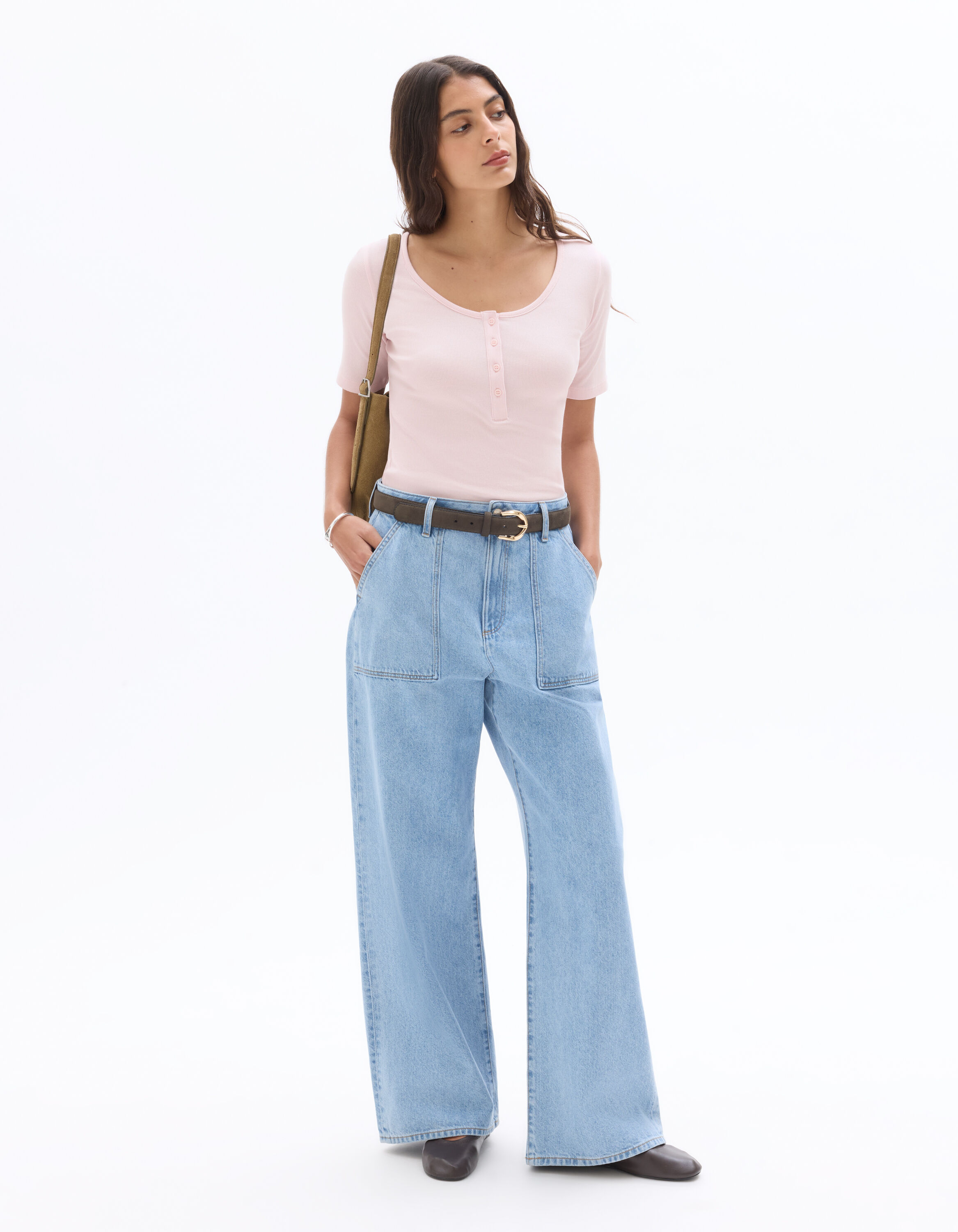 Jean worker large 100% coton - bleached