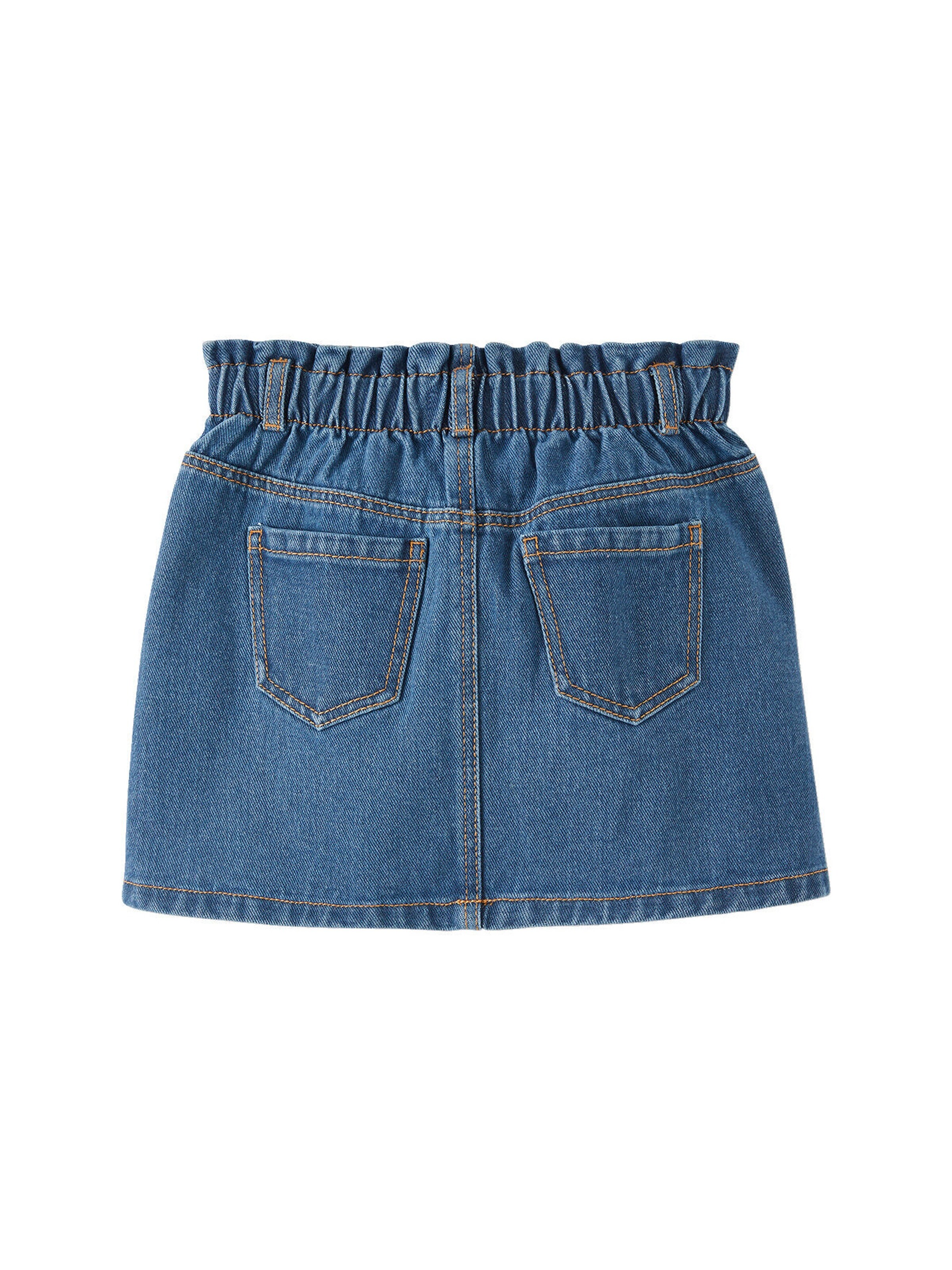 Vertbaudet Mädchen Paperbag-Jeansrock blue stone