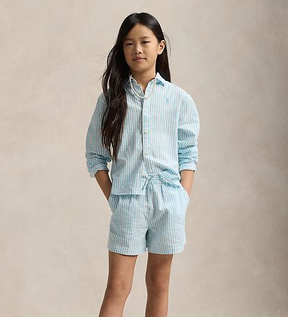 Polo Ralph Lauren Shorts - Leinen - Hellblau/Weiß gestreift