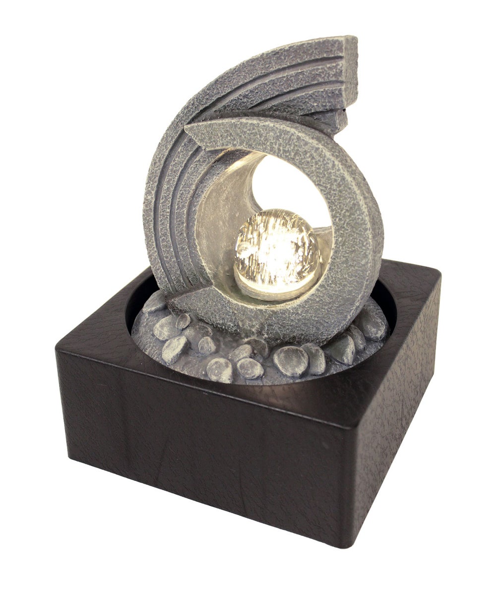 FoArchi antiekgrijze LED binnen-/tafelfontein, 24 cm, 11113