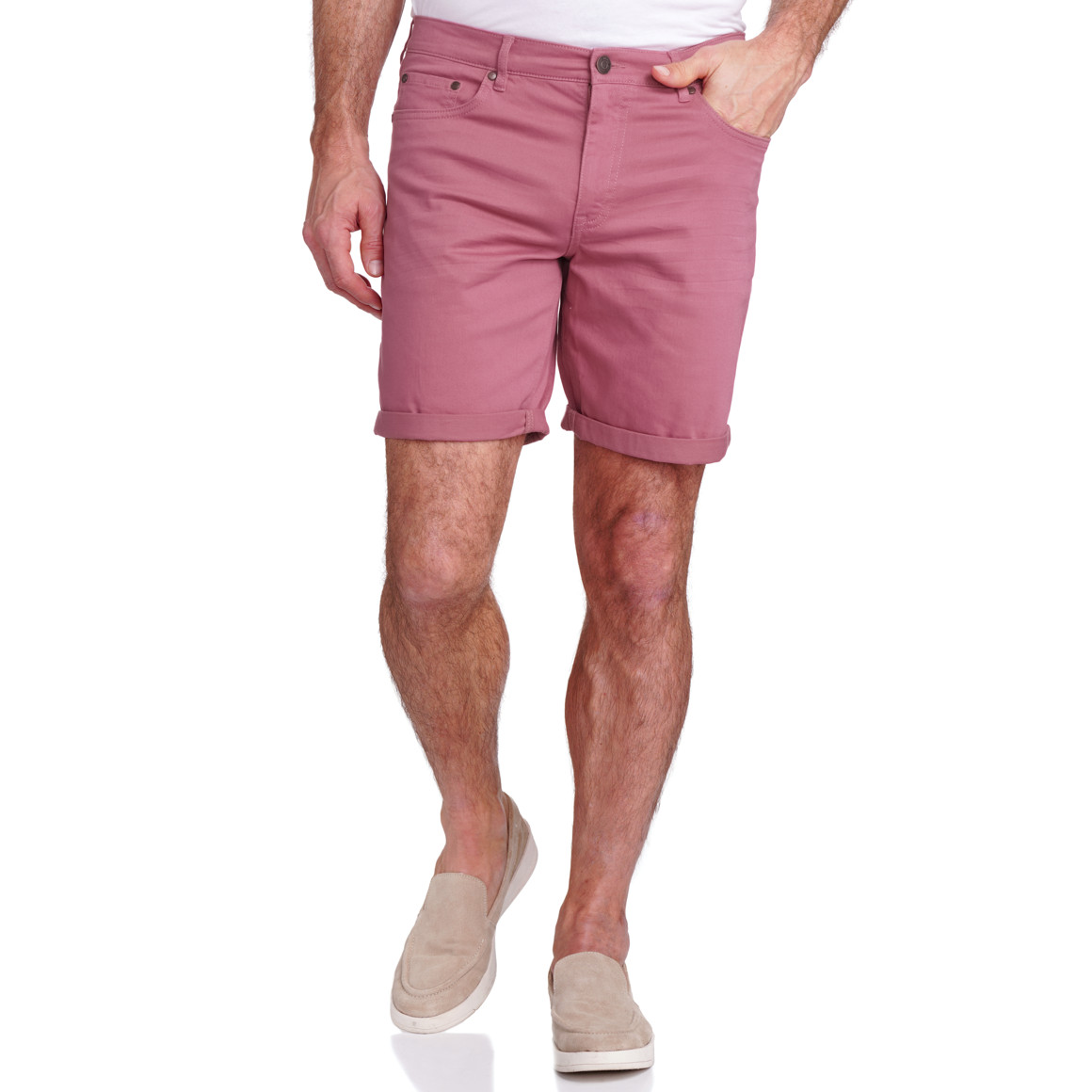 VanVaan Denim Herren Shorts im Five-Pocket-Style dunkelrosa