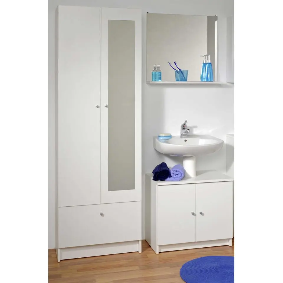 Kolomkast Fares 59cm met 2 deuren - 1 lade - wit