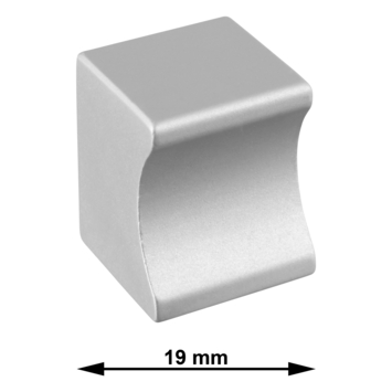 Knop Vierkant aluminium 19mm
