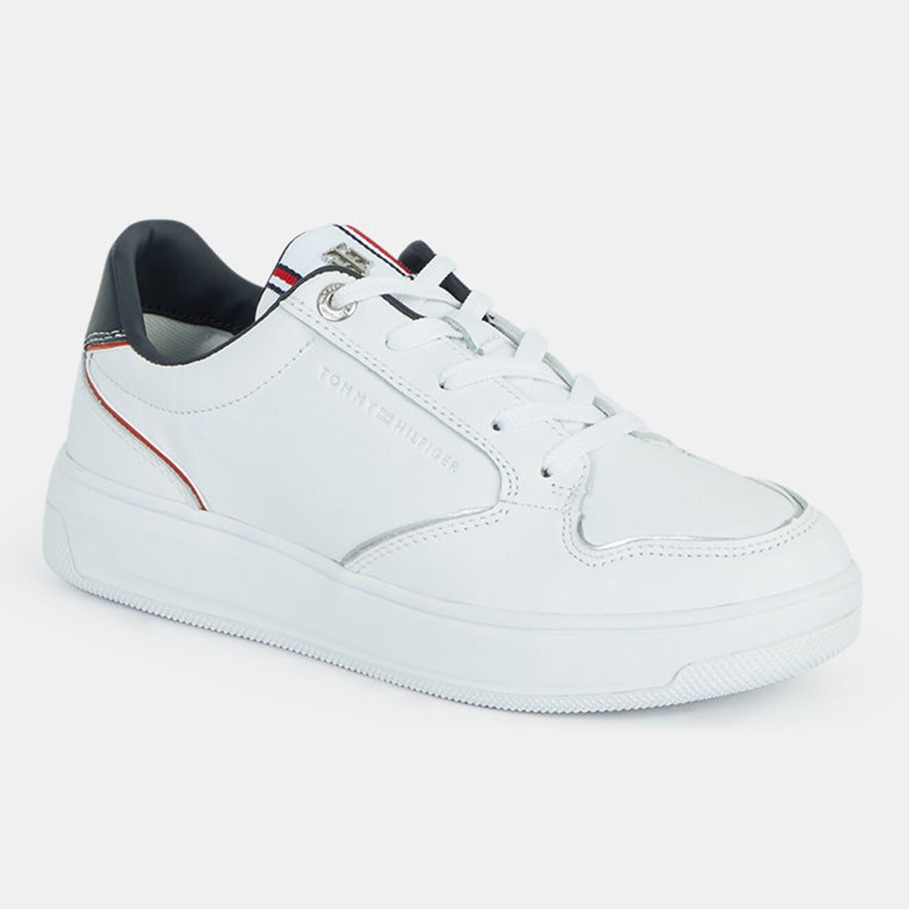 Tommy Hilfiger Baskets en Cuir J3 Elevated Cupsole blanc/marine