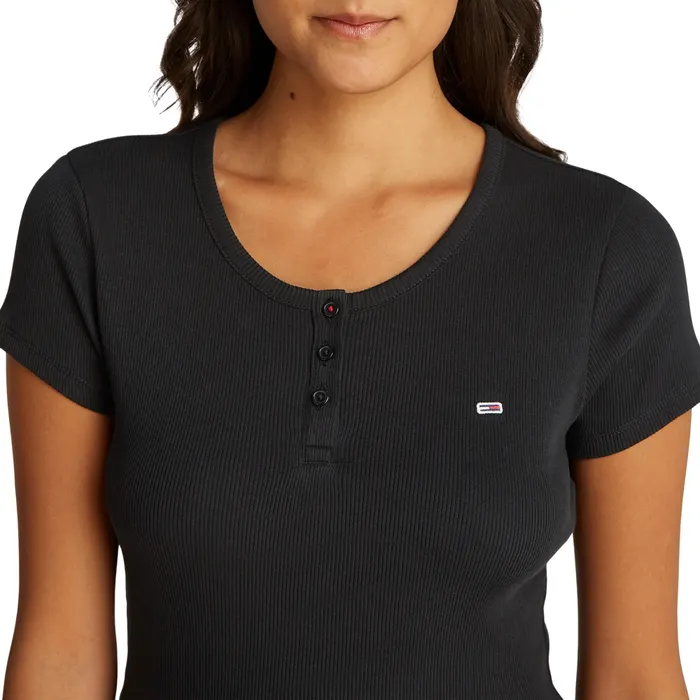 Tommy Hilfiger Slim Button Ribbed Shirt Dames