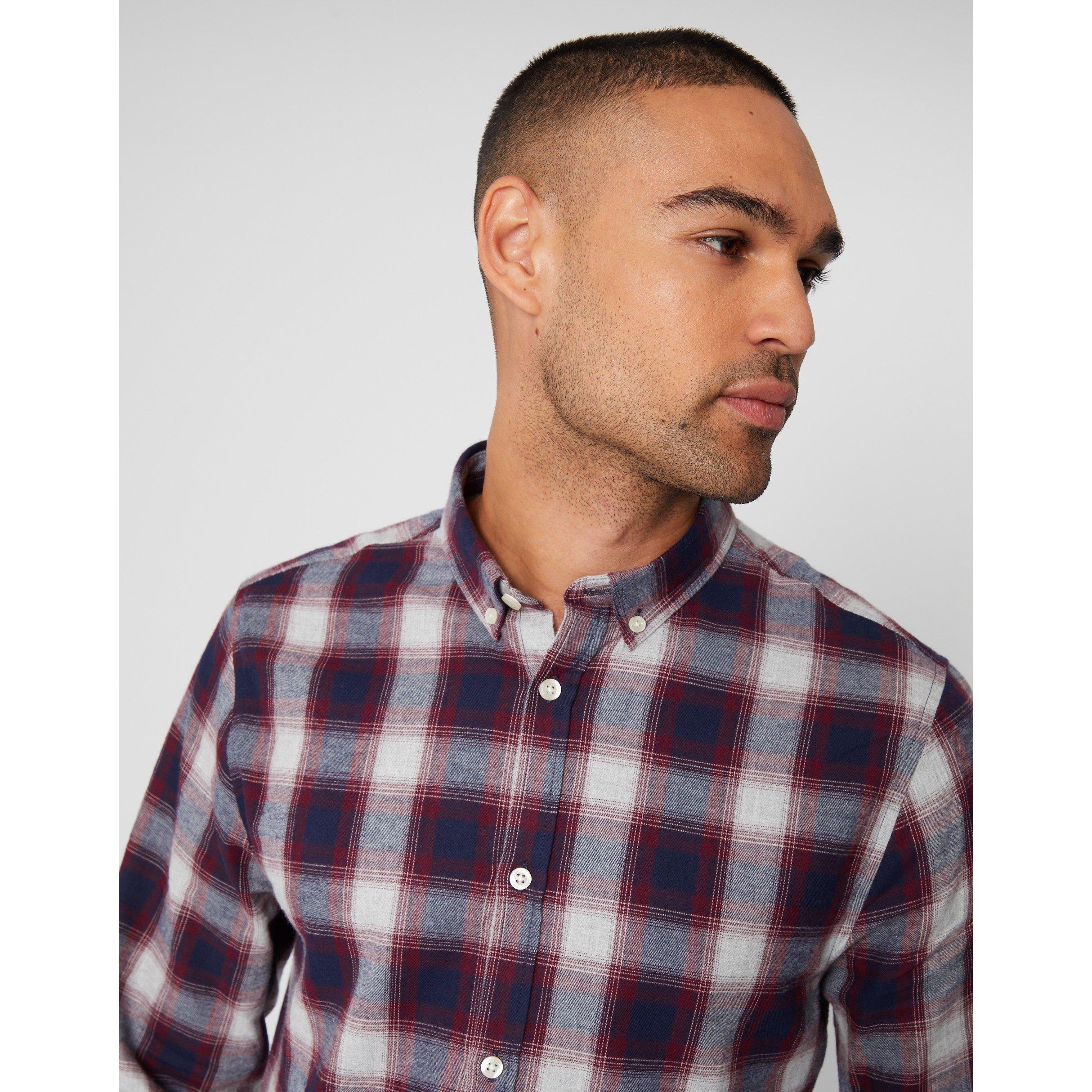 Threadbare Flannel Check Long Sleeve Shirt Mens
