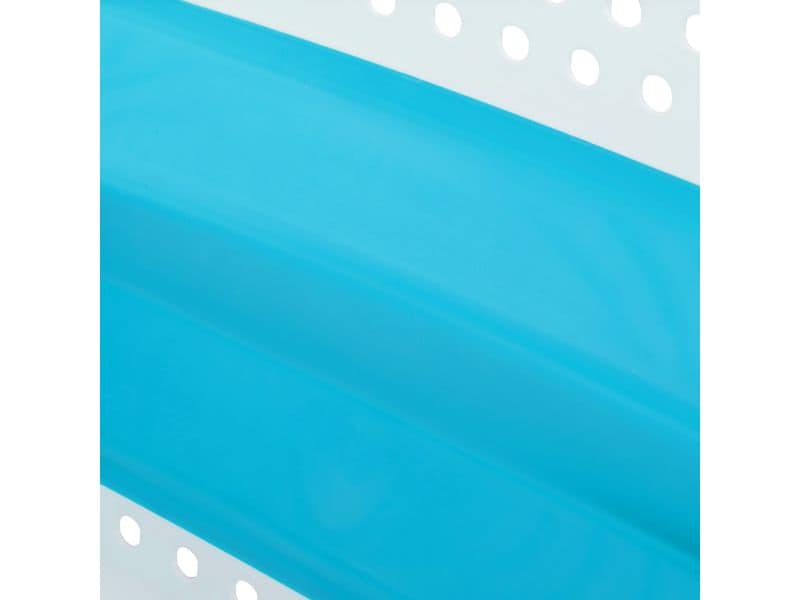 relaxdays Wäschekorb  37 l, Blau/Weiss Faltbarer Wäschekorb