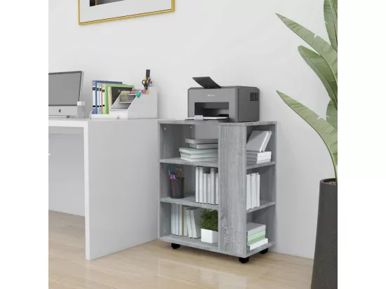 Armoire roulante Sonoma gris 60x35x75 cm Bois d'ingénierie
