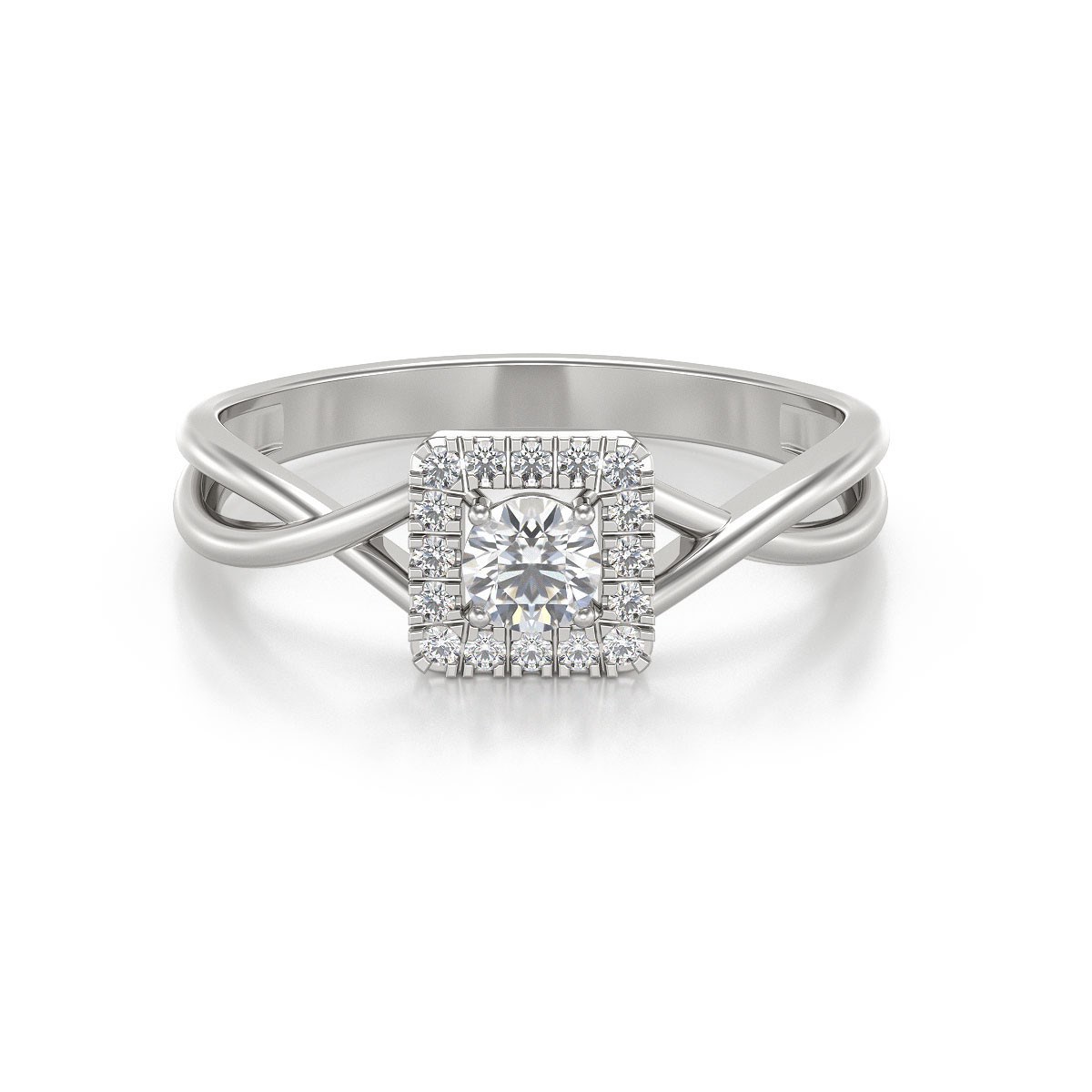 Bague Diamant en Or Blanc 18K - Luxe Moderne | Aden Boutique