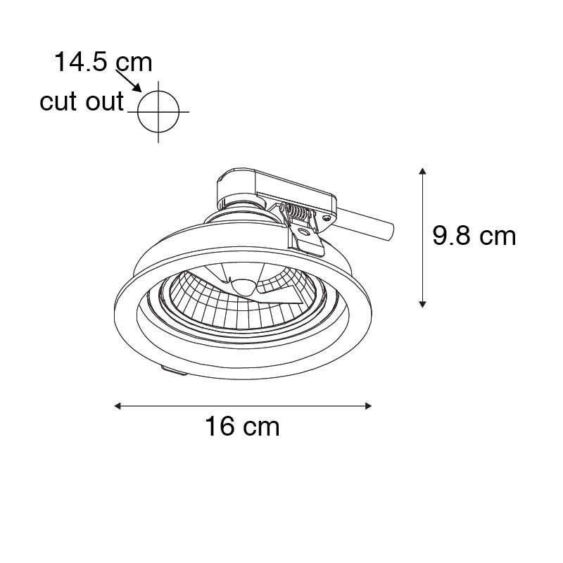 Smart ronde inbouwspot wit verstelbaar incl. Wifi GU10 111m - Chuck 111