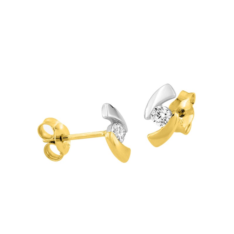 Boucles d'oreilles femme - Oxyde de zirconium - Or 9 Carats