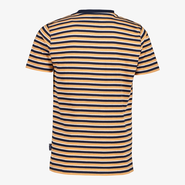 Unsigned heren T-shirt oranje/blauw gestreept