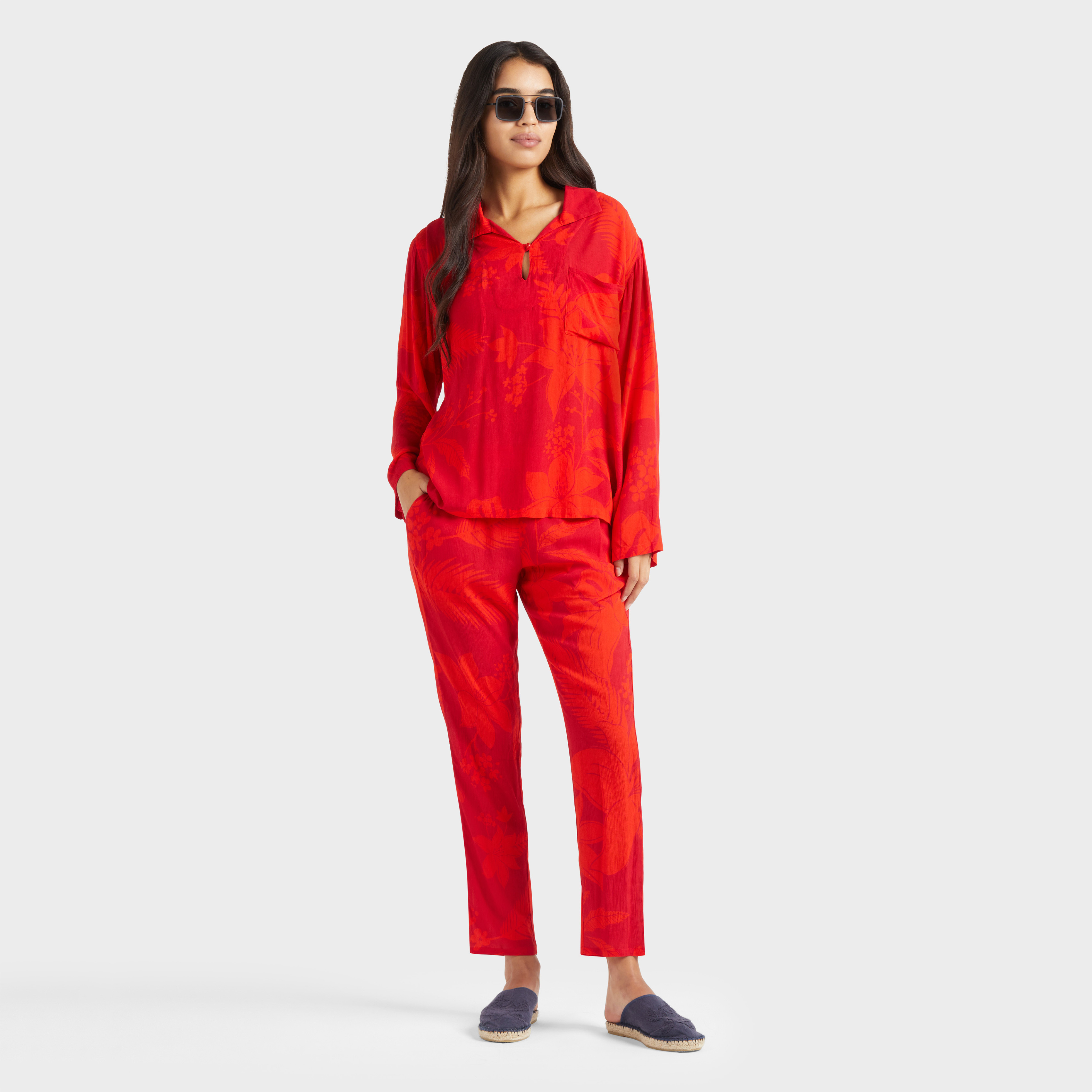 Chemise en viscose femme Flower Power
