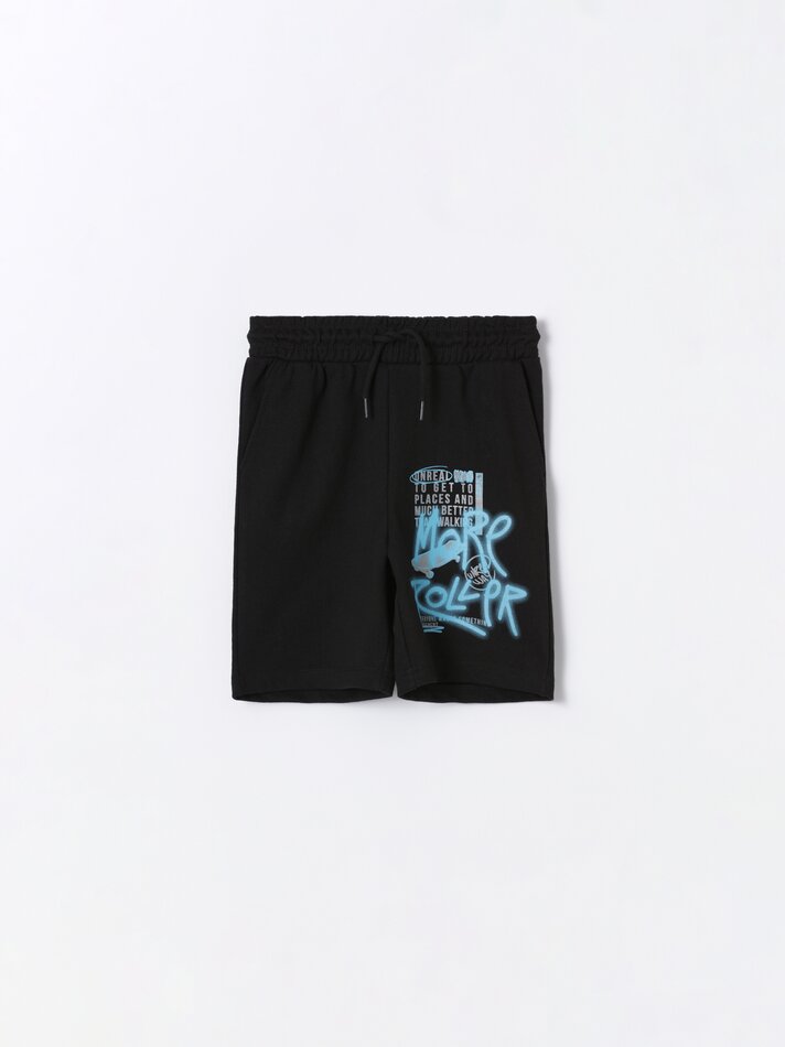 Conjunto de 2 Bermudas Felpudas - Pretas