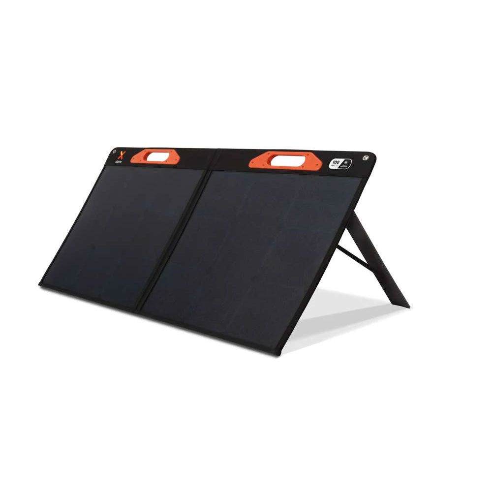 (2er Set) Solar Power Panel (100W) Sonnenkollektor Spritzwassergeschützte Xtreme Power Station - Schwarz / Orange