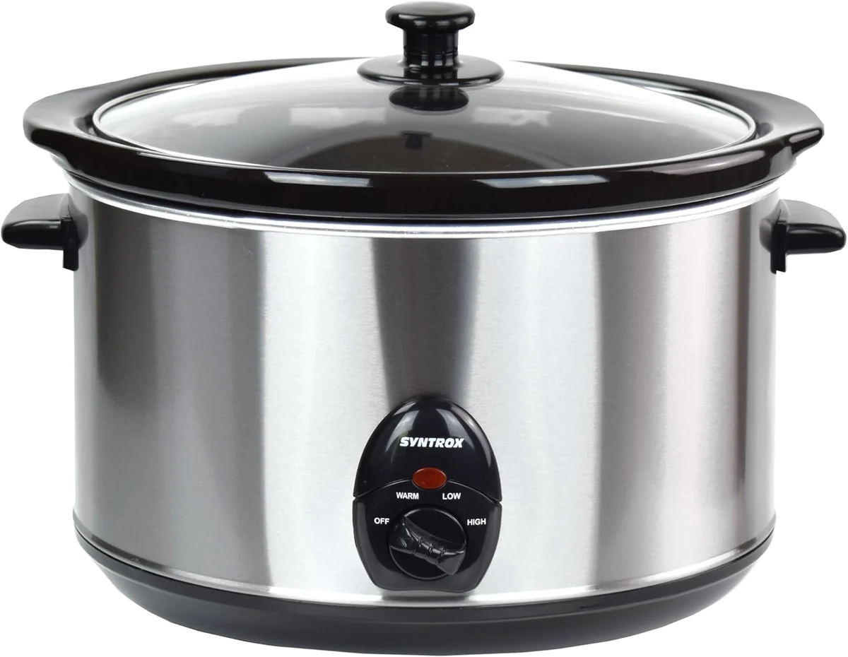 Mijoteuse en acier inoxydable de 5,6 litres avec fonction chauffante S