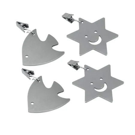 metaltex Tischtuchbommeln Motive, 4er Set, Inox