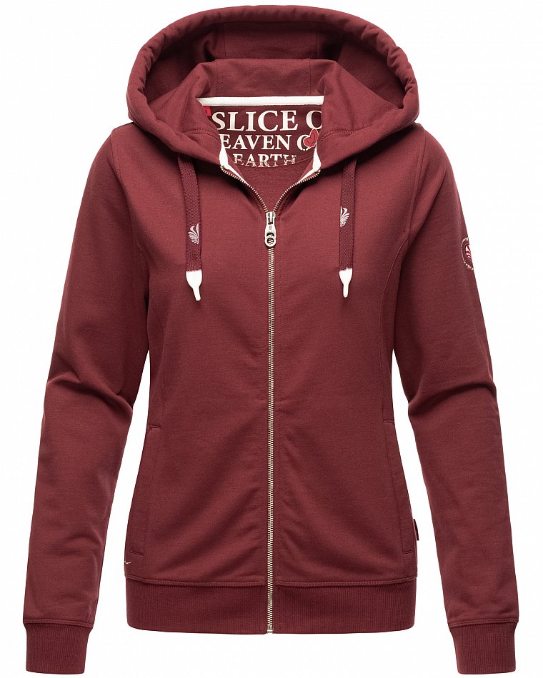 NAVAHOO Damen Kapuzensweatshirt Sportlicher Zip-Hoodie mit Dicken Tunnelzugkordeln Engelshaar