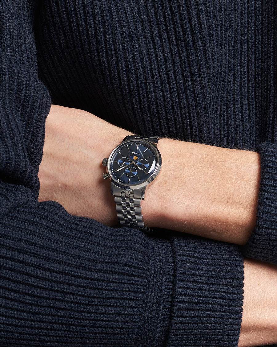 Timex Marlin Moon Phase Quartz Steel 40mm Blue Dial