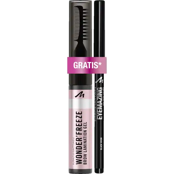 Wonder Freeze Brow Lamination Gel 001 Clear & Eyemazing Kajal Eyeliner 1010N black