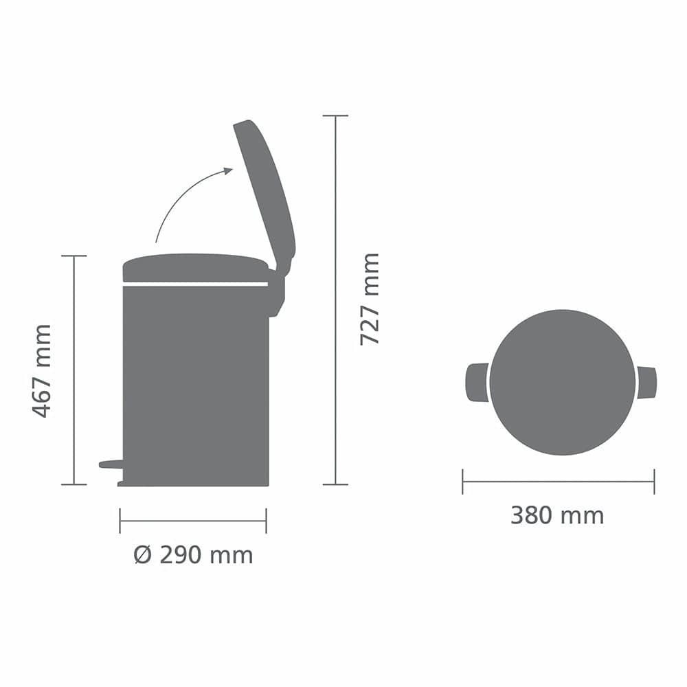Poubelle Newicon 20 L Noir, Brabantia