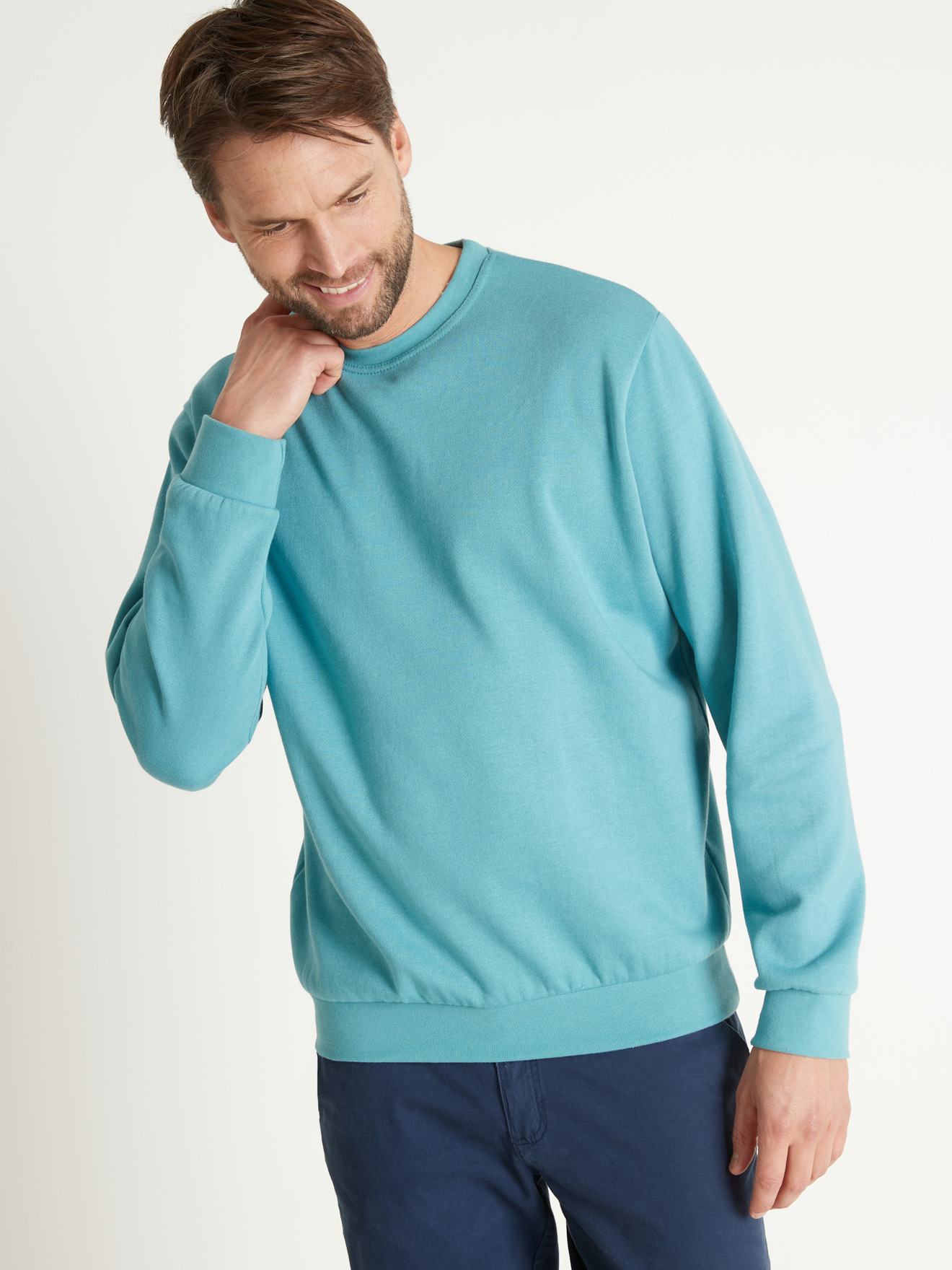 Sweat-shirt encolure ronde molleton