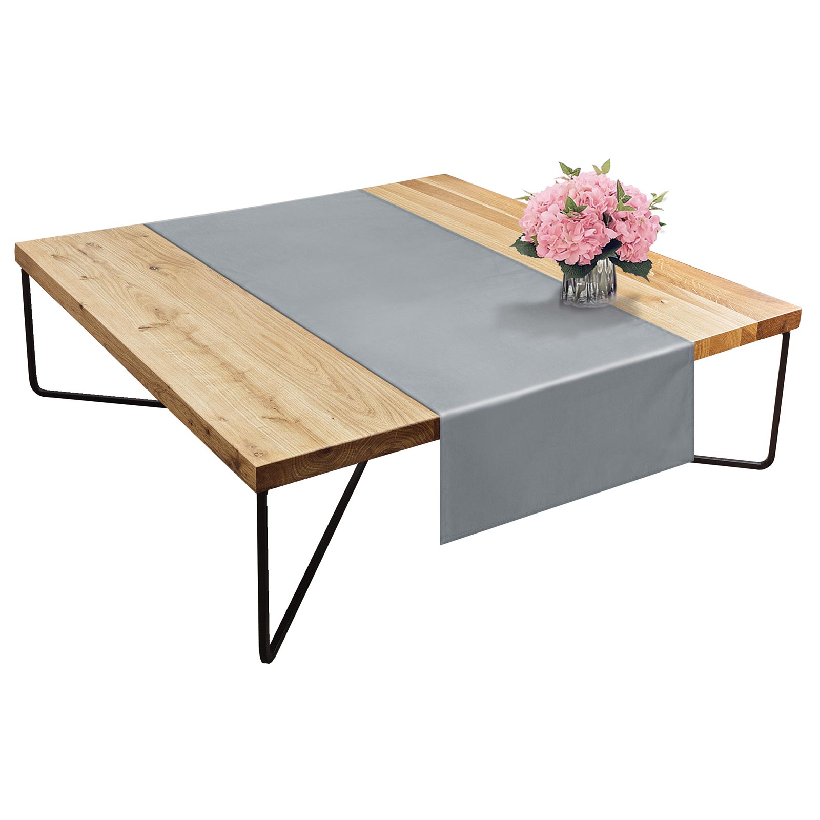 Tischläufer - grau - uni - 40x140 cm
