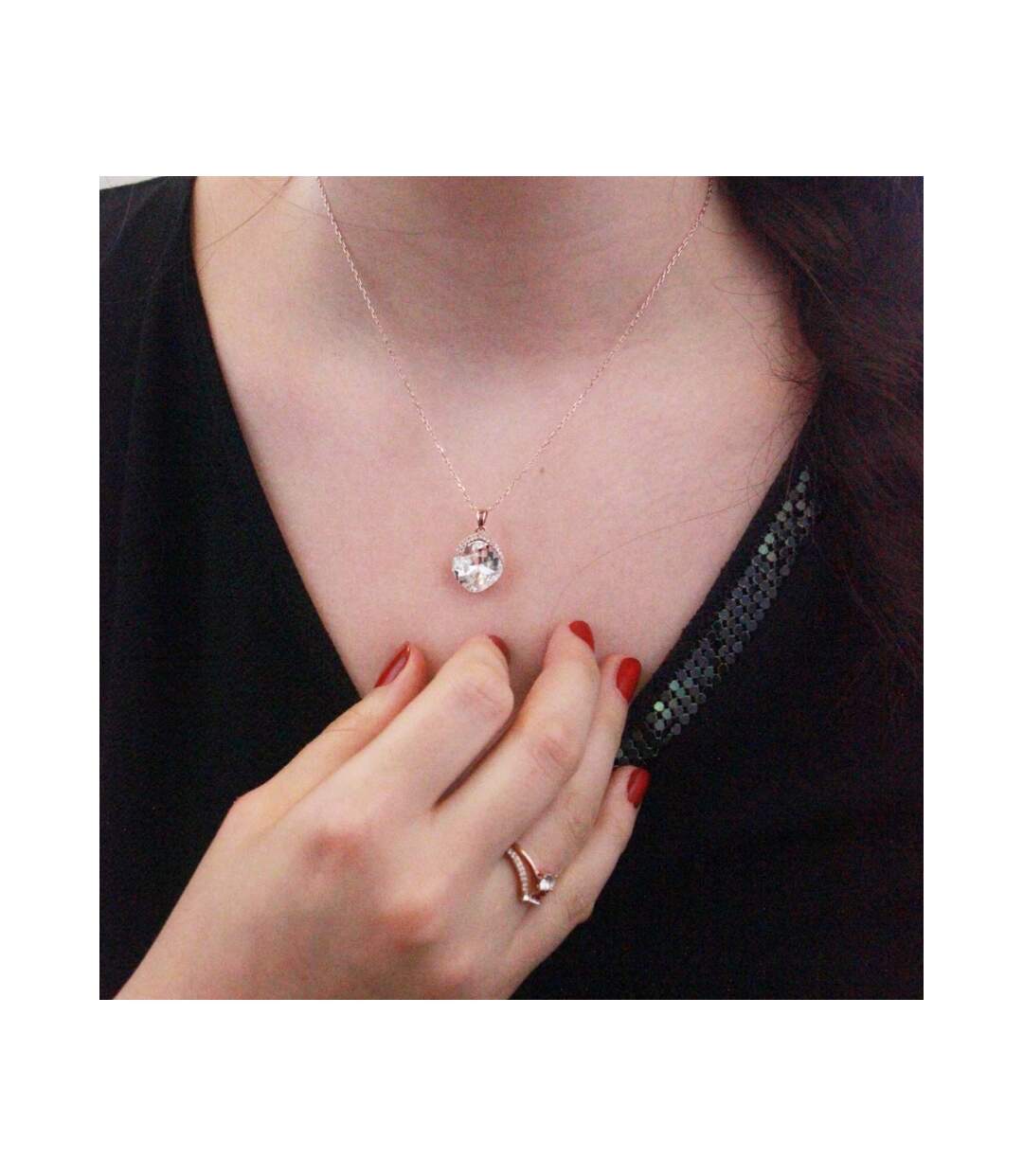 Pendentifs Tiffy - Or Rosé et Cristal