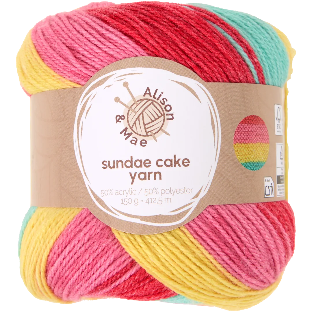 Alison & Mae sundae cake garen 150 gram | diverse kleuren
