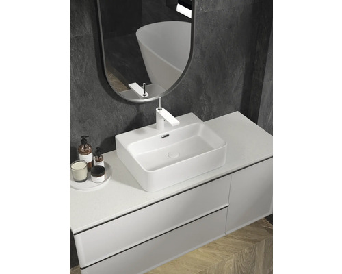 Jungborn wastafel THREE 52 x 40 cm wit mat incl. keramische afvoerplug