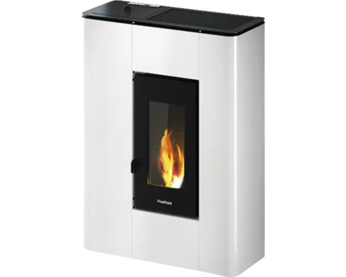 Firefix Atrium 5 pelletkachel, staal, zwart-wit, 4,9 kW