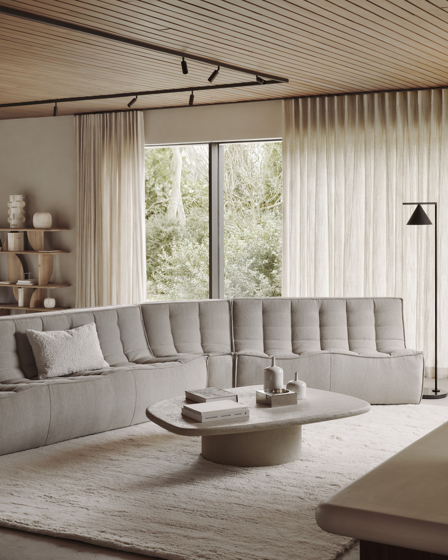 Sofa N701 90° vierkant hoekelement - eco stof ecru