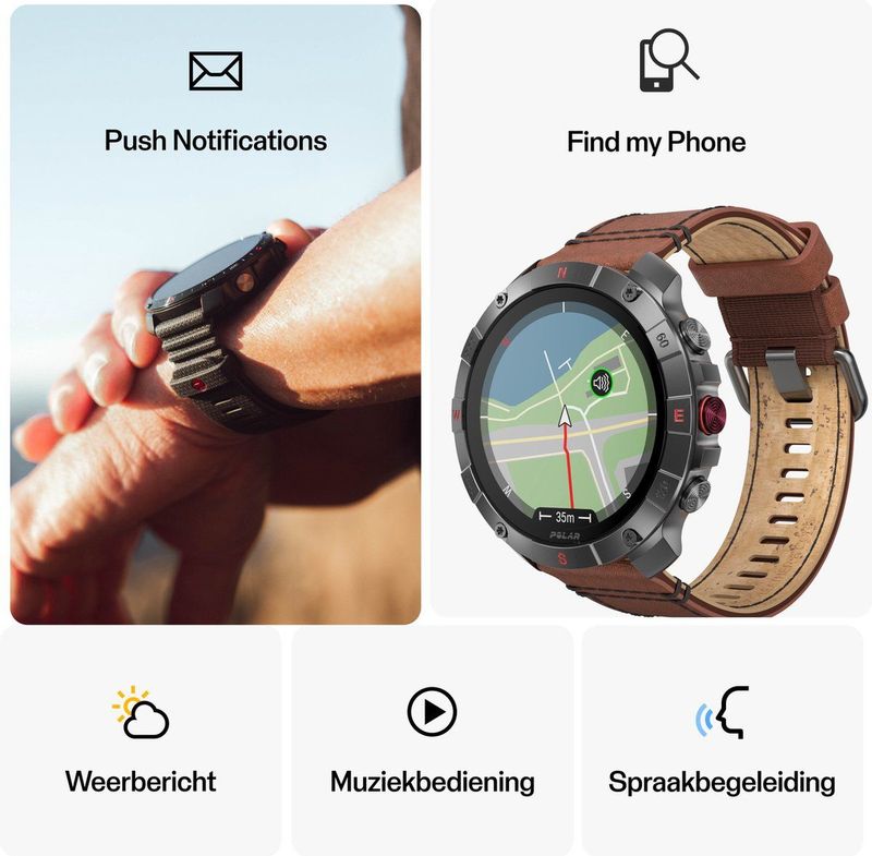 Polar - Grit X2 Pro - GPS-Horloge - Titan - Saffierglas - Stalen Kast