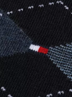 Pacote com 2 pares de meias clássicas com estampa de losangos.