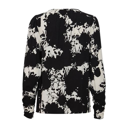 Fransa Blomsterprint Bluse, Black Mix, XXL