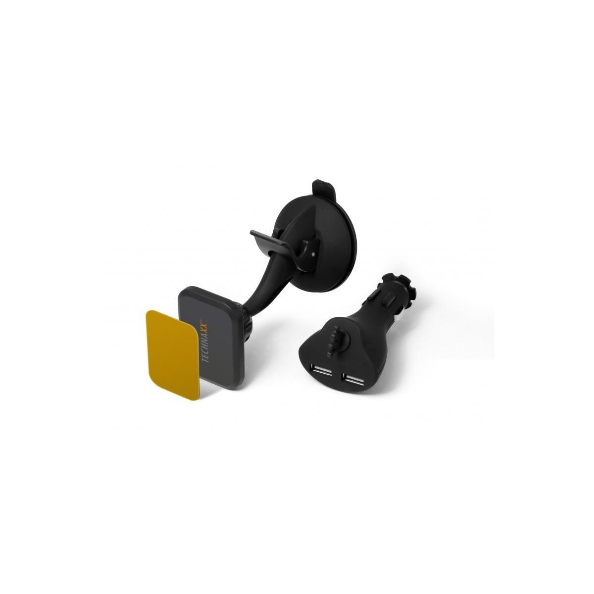 Technaxx magnetisk bilholder for smarttelefoner og nettbrett + billader (TE09)