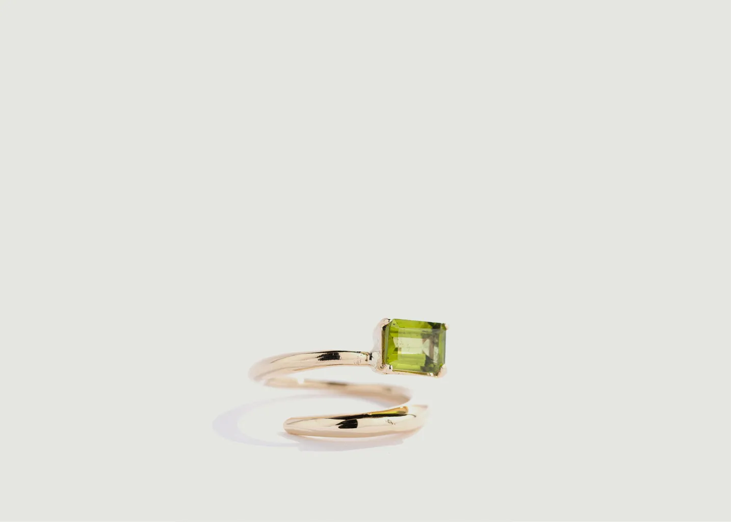 Bague ouverte plaqué or Gem Peridot FARIS