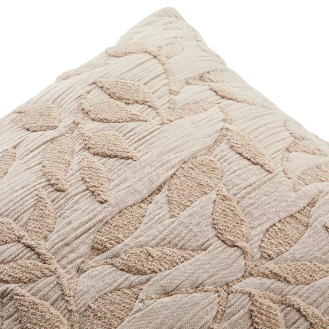 Coussin carré gaze de coton (50 x 50 cm) Letho Beige