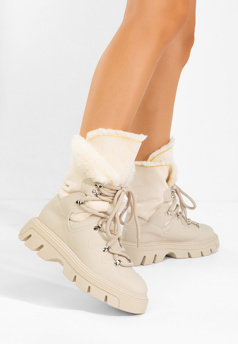 Bottines doublées femme beige Celima