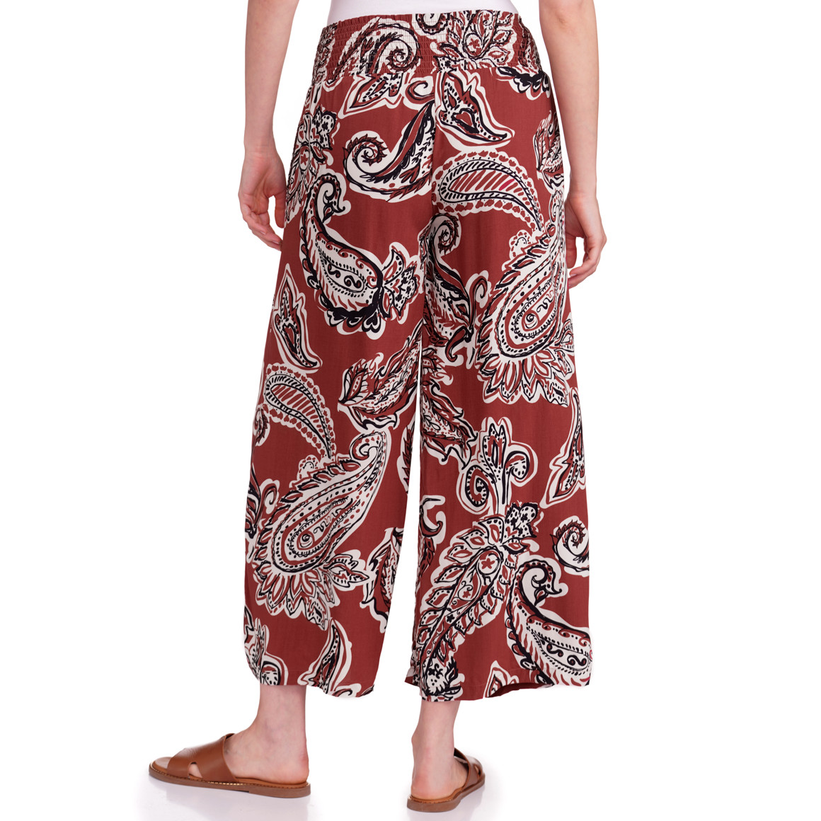 Gina Collection Damen Hose im Culotte-Style dunkelrot