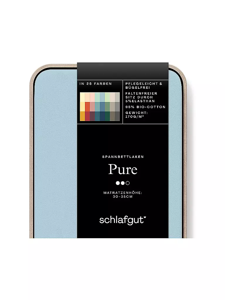 SCHLAFGUT Jersey Spannleintuch PURE 180x200cm Blue Light XL hellblau