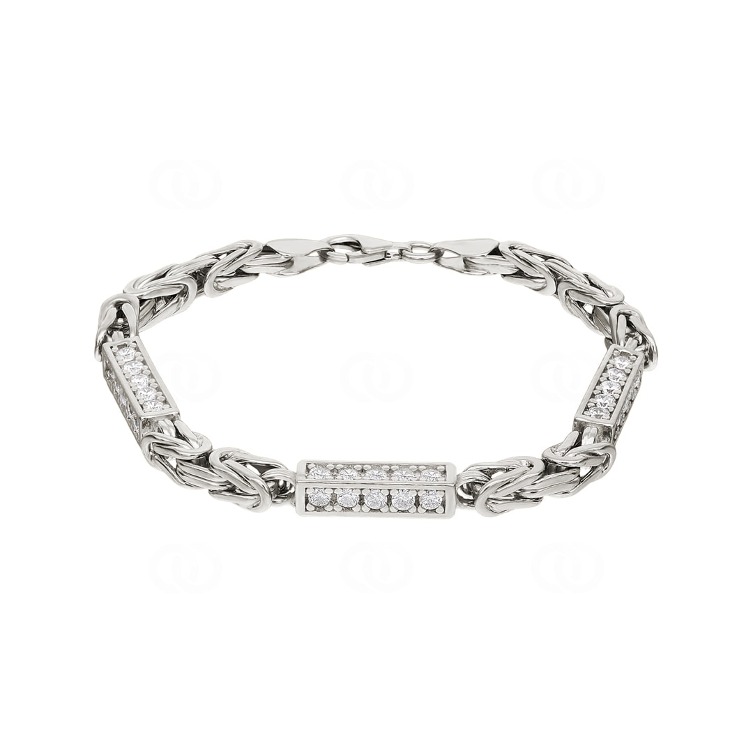 Königsarmband modern 925 Silber mit Zirkonia 6.0mm