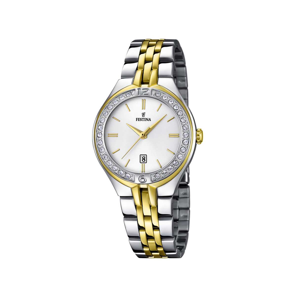 Montre Festina femme acier bicolore jaune