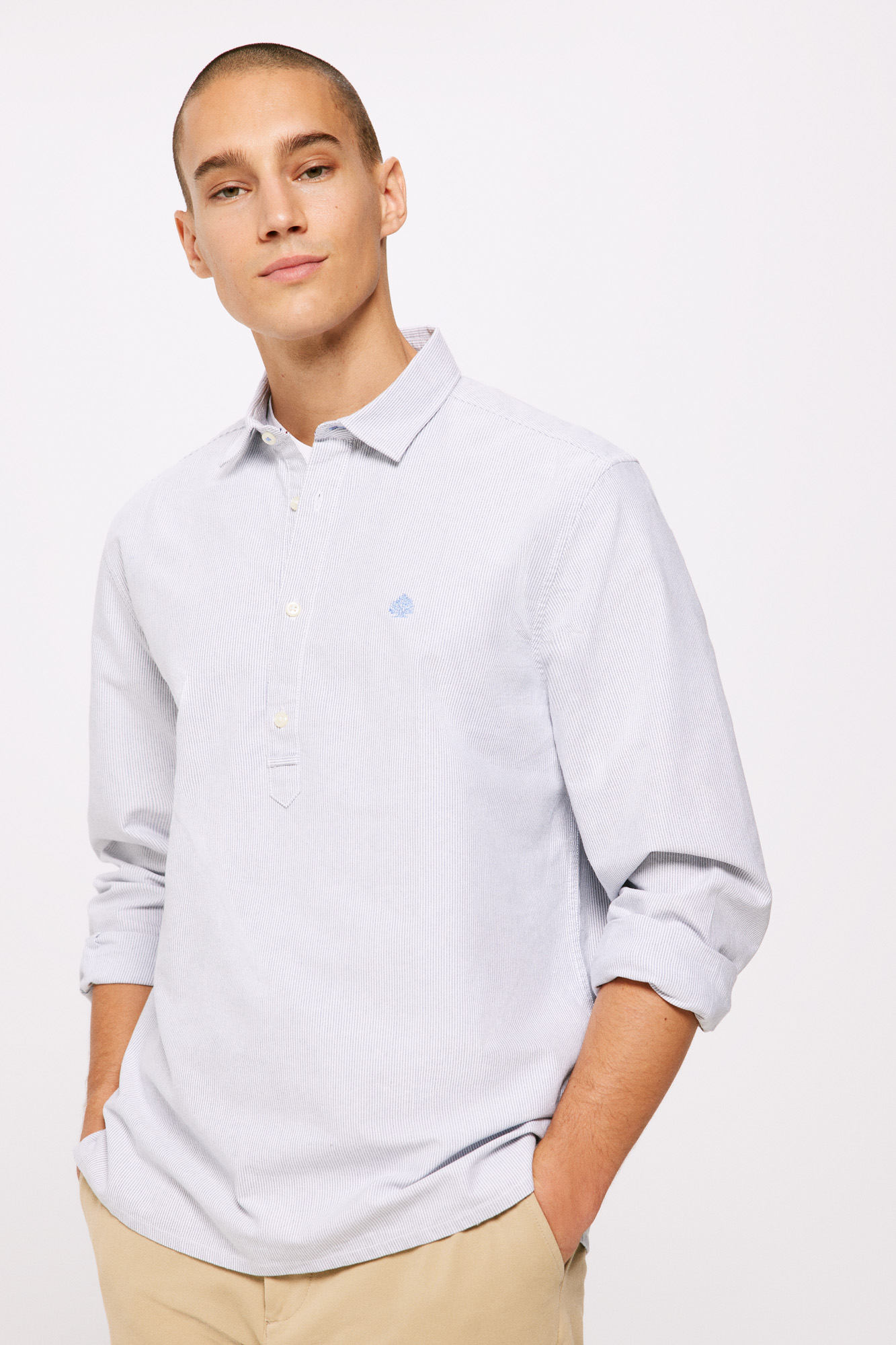 camisa polo oxford listrada