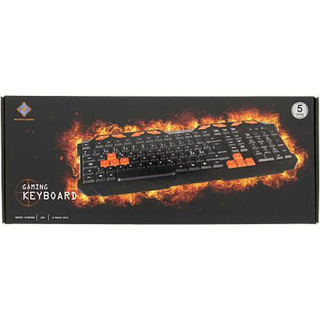 Deltaco Gaming keyboard med anti-ghosting, USB og nordisk layout - sort/orange
